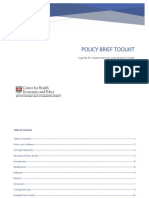 Policy Brief Toolkit: A Guide For Researchers On Writing Policy Briefs