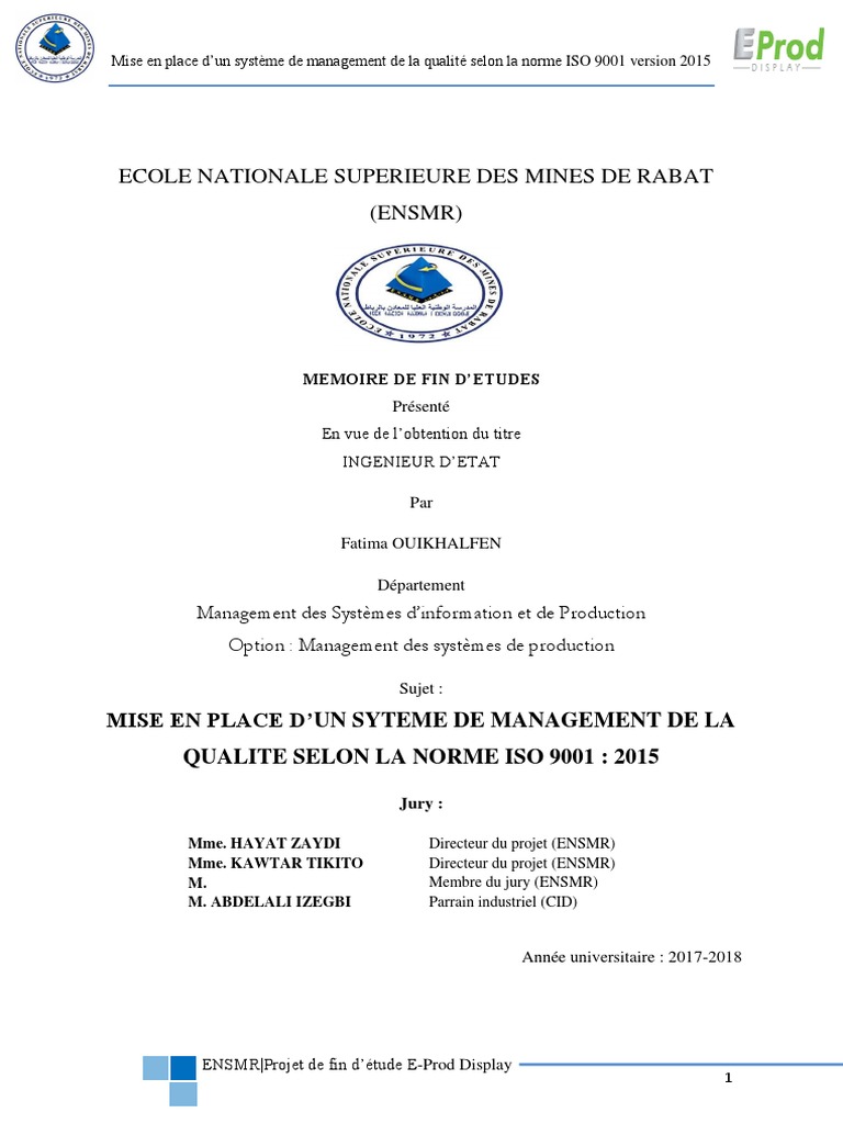 Résumé Des Chapitres De La Norme Iso 9001 Version 2015 Mise en Place de La Norme Iso 9001 v2015 | PDF | Management de la qualité |  Système de management de la qualité