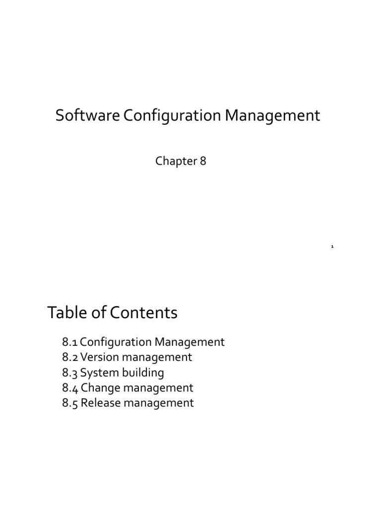 Software Project Management - Chapter 8 Software Configuration ...