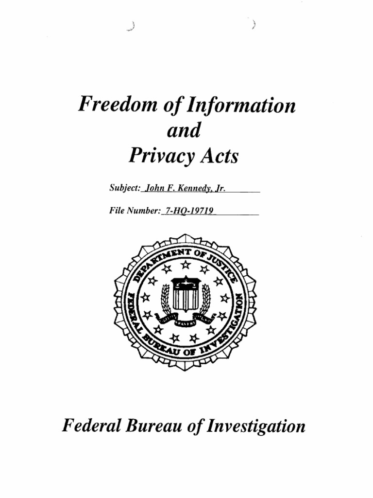John F Kennedy JR - FBI FOIA Response | PDF | Kidnapping | Civil Rights ...