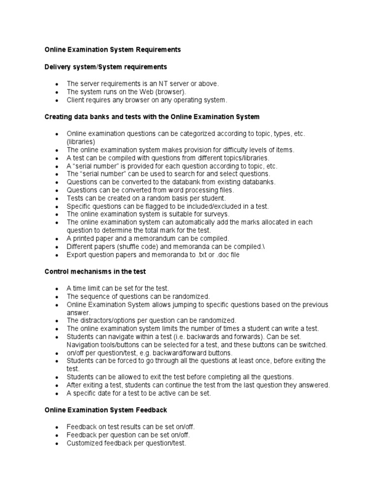 Online Examination System Overview | PDF | Standardized Tests | Test ...