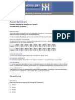 Asset Schedule: Modeloff 2012 Questions and Answers