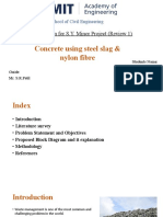 Concrete Using Steel Slag & Nylon Fibre: Presentation For S.Y. Minor Project (Review 1)