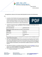 Sub: Appointment As Observer For The Conduct of NEET (UG) - 2019 To Be Held On 05-05-2019 (Sunday)