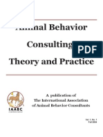 Animal Behavior Consulting: Theory and Practice: Fall 2004