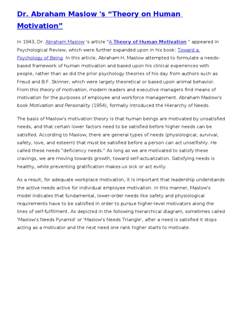 Maslows Theory | Self Actualization | Motivation