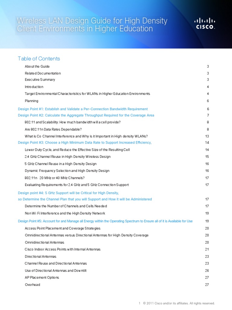 Wireless LAN Design Guide For High Density Client Environments in ...