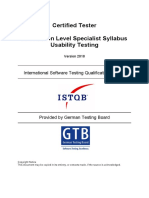 ISTQB Usability Testing Specialist FL Syllabus 2018