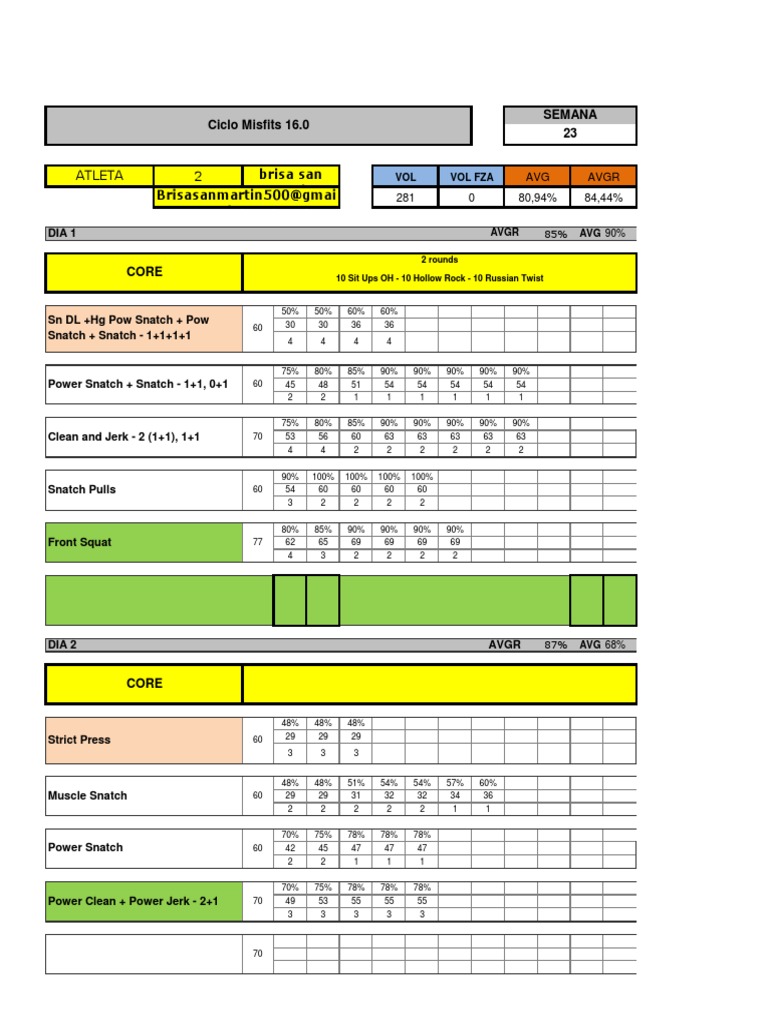 Olympic Weightlifting Training Plan | PDF | Athletic Sports | Sports