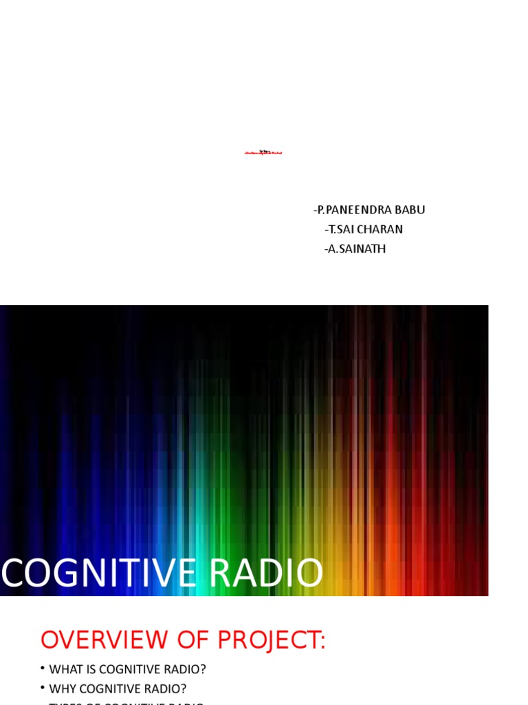 Spectrum Sensing in Cognitive Radio | PDF | Cognitive Radio | Radio ...