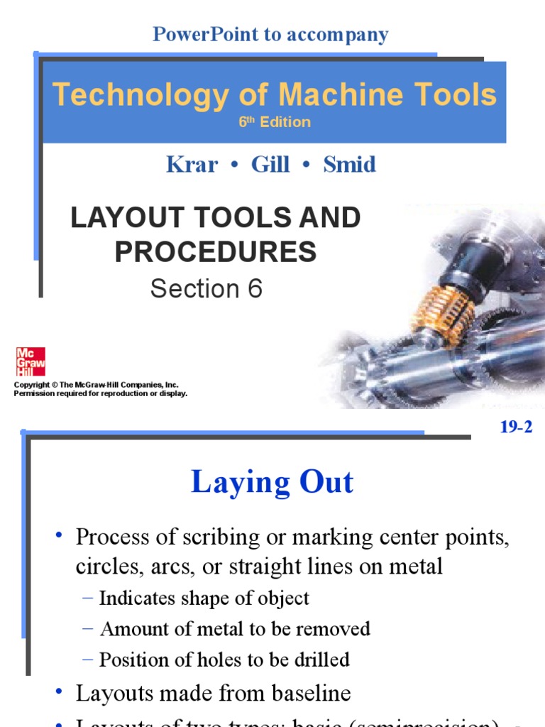 Technology of Machine Tools Layout Tools and Procedures PDF Crafts
