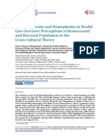 Sexual Diversity and Homophobia in Health Care Services: Perceptions of Homosexual and Bisexual Population in The Cross-Cultural Theory