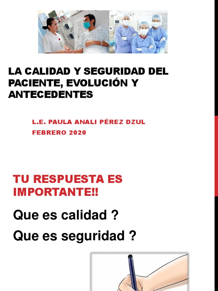 Calidad y Seguridad del Paciente IMSS | PDF | Seguridad del paciente ...