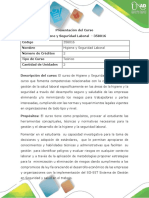 Presentacion Curso Higiene y Seguridad Laboral PDF