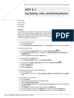 Activity 9-1: Checking Spelling, Links, and Running Reports