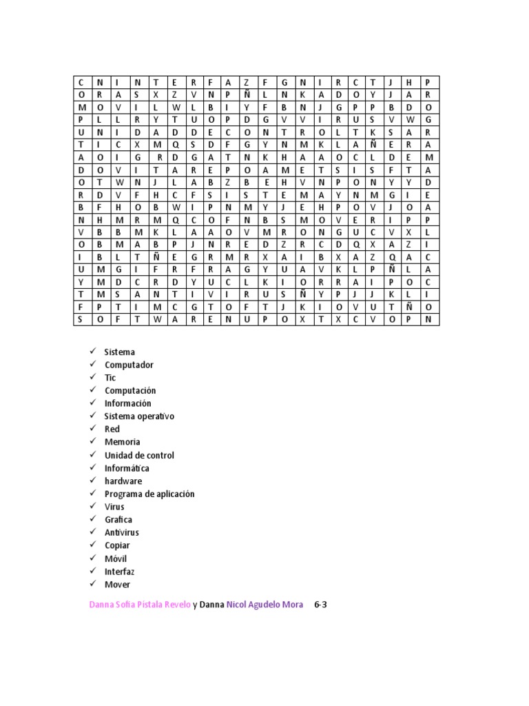 Sopa de Letras Informatica | PDF