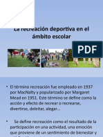 La Recreación Deportiva en El Ámbito Escolar