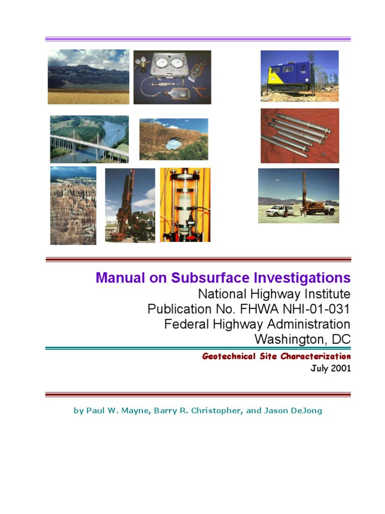 Manual of Subsurface Investigation | PDF | Geotechnical Engineering ...