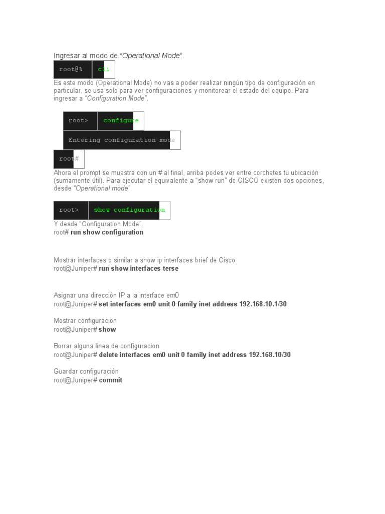 Configuracion Basica Juniper | PDF