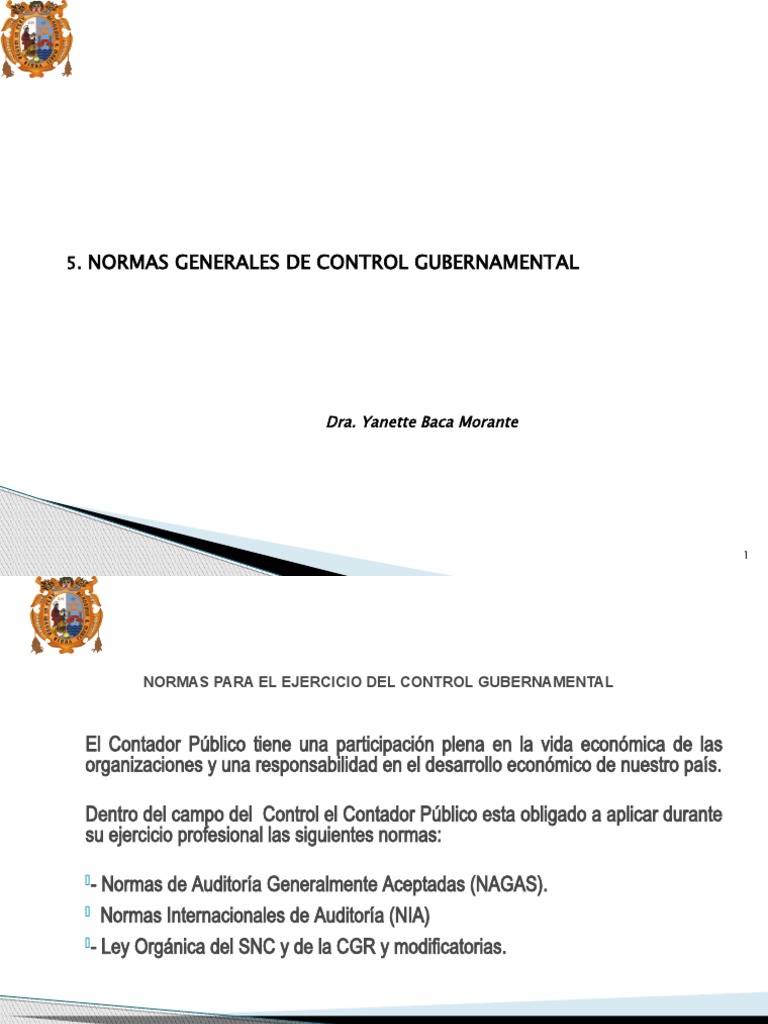 Normas Generales de Control Gubernamental | PDF | Auditoría | Contralor