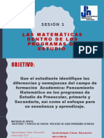 Las Matemáticas Dentro de Los Programas de Estudio