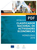 Clasificador de Actividades Economicas Honduras 2018PDF PDF