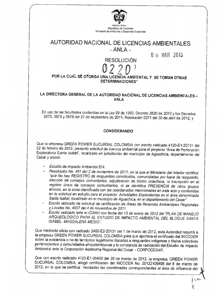 Licencia Ambiental para Santa Isabel | PDF | Evaluación de impacto ...