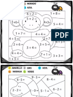 Colorear Por Números Sumas y Restas Parte1