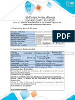 Guia de Actividades y Rubrica de Evaluacion - Fase 4 - Informe de Evaluación de Un Proceso Especial Del Servicio Farmacéutico Hospitalario