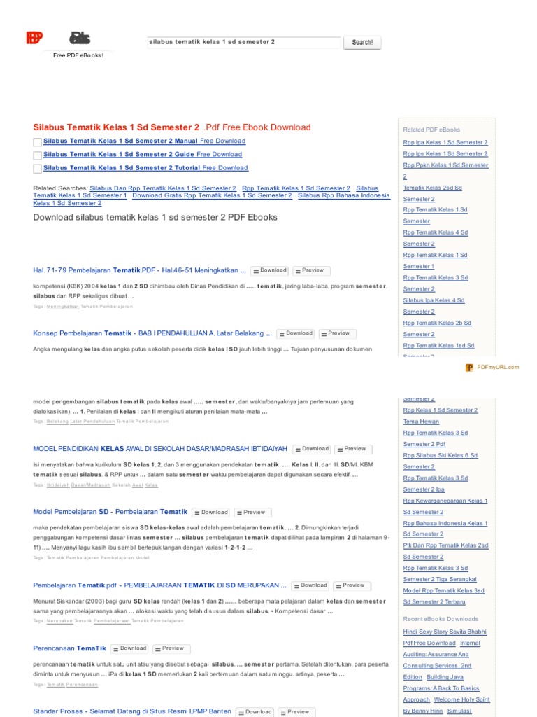 Silabus kelas 1 sd
