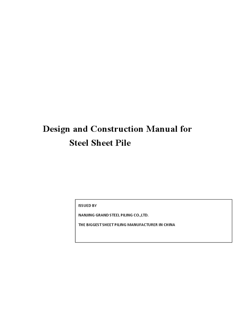 Steel Sheet Pile Design & Construction Guide | PDF | Deep Foundation ...