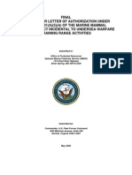 Undersea Warfare Training Range Activities Request - MARINE MAMMAL Protection ACT