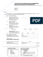 Appendix-19A: Form of Application For Registration-Cum-Membership With Federation of Indian Export Organisations