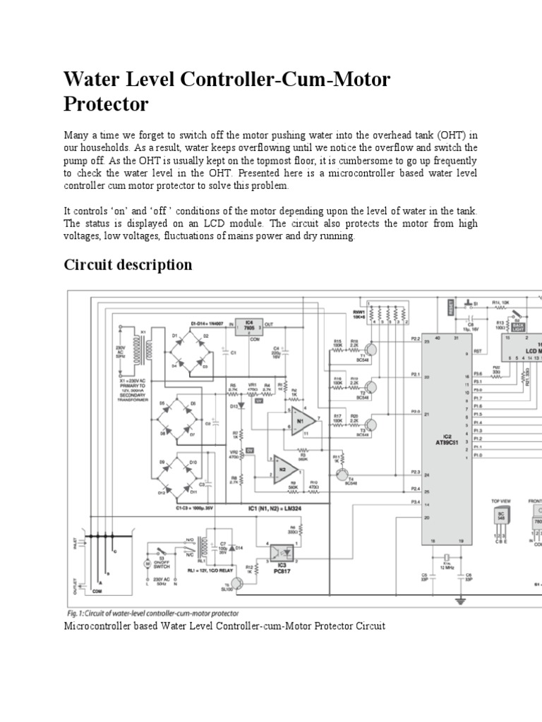 Microcontroller Water Level Controller | PDF | Rectifier | Operational ...