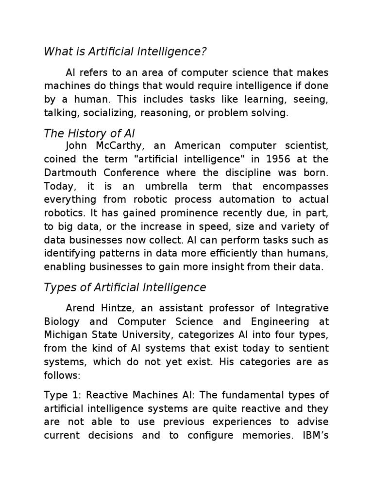 What Is Artificial Intelligence | PDF | Artificial Intelligence ...