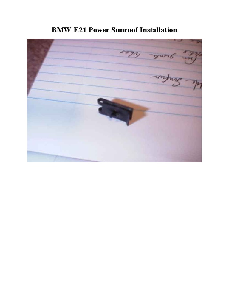 BMW E21 Power Sunroof Installation PDF