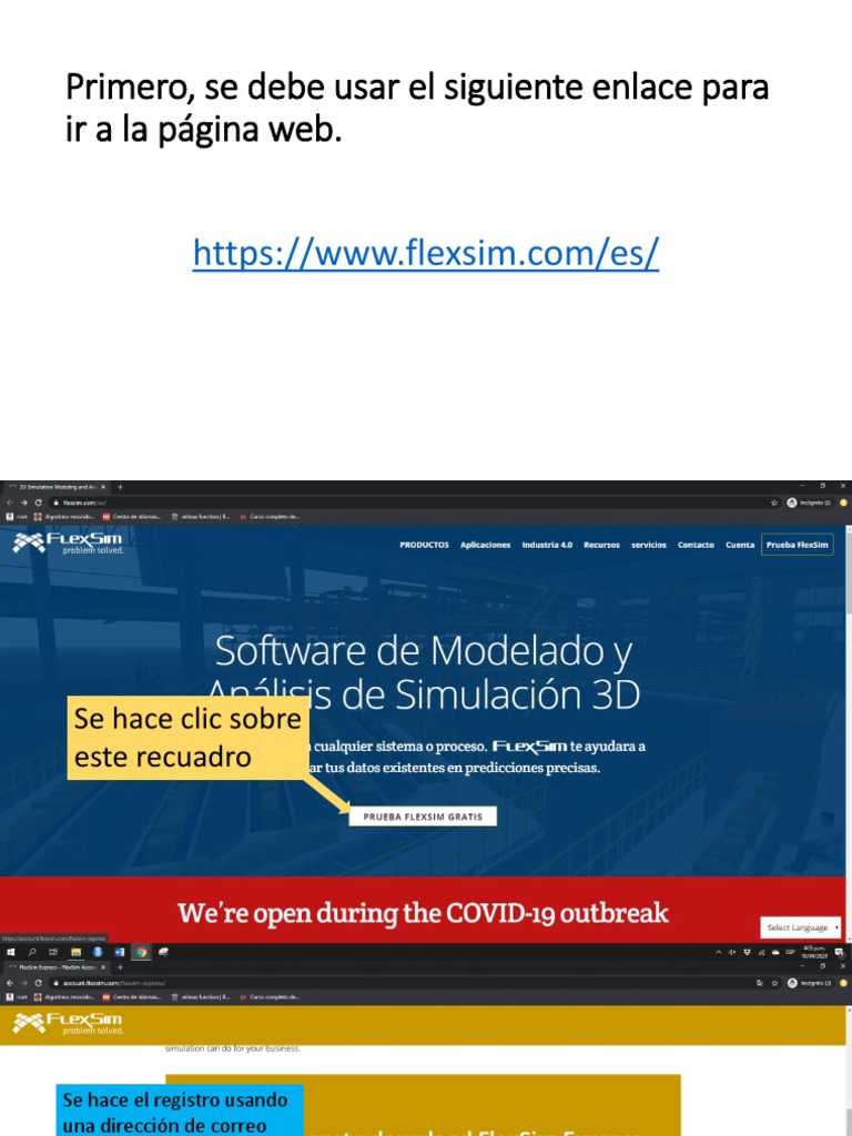 Guía para descargar e instalar FlexSim | PDF