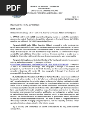 CAP Regulation 39-3 - 02/22/2019