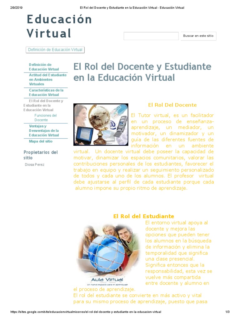 Rol del Estudiante y Docente Virtual | PDF | Tecnologia Educacional ...