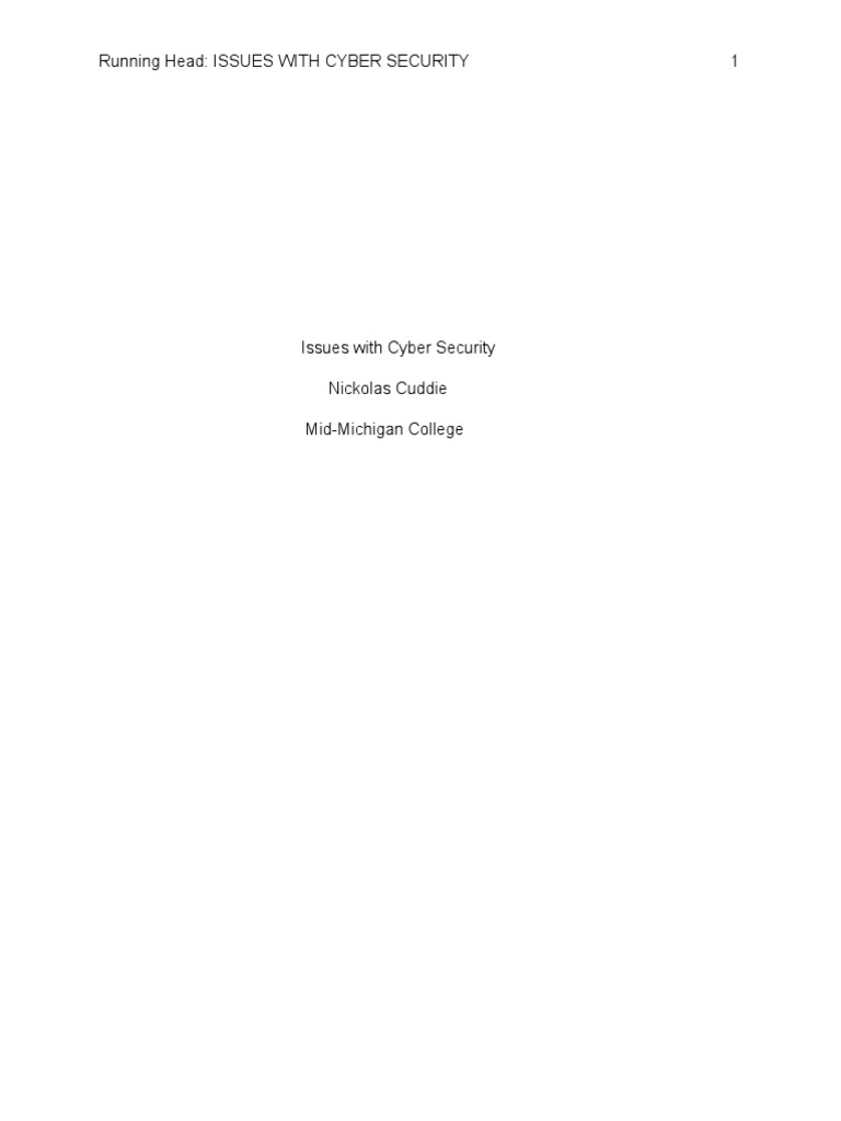 Issues With Cyber Security | PDF | Computer Security | Security