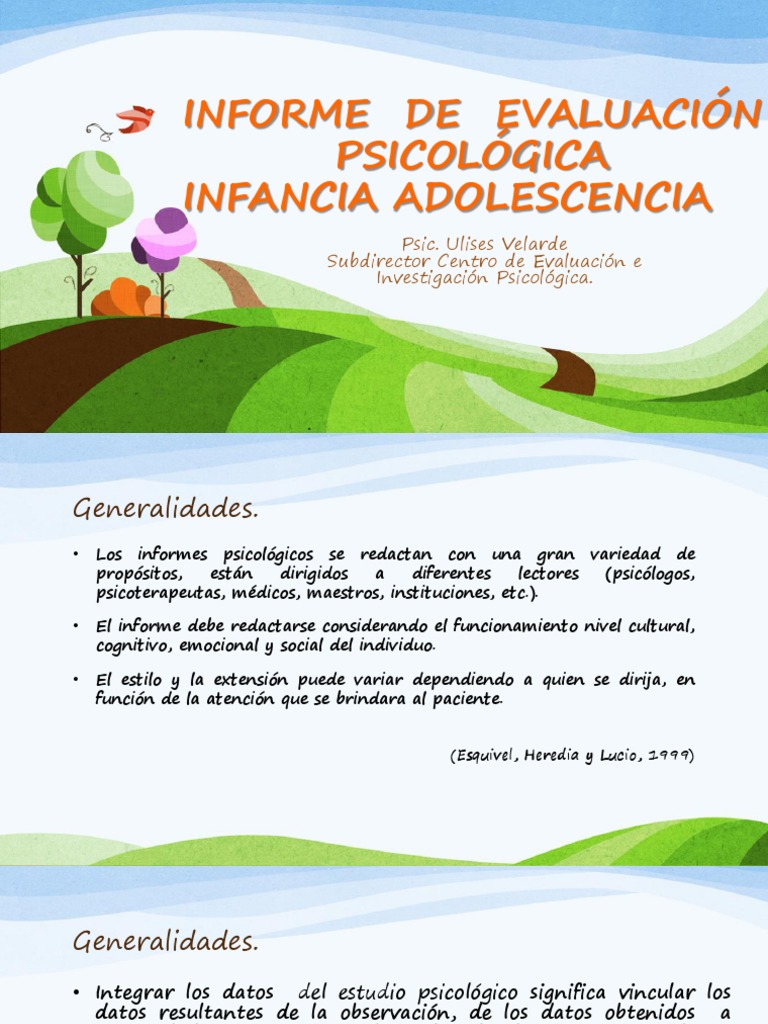 Informe de Evaluación Psicológica Infantil | PDF | Inteligencia | Las ...