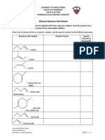 UST Pharmacy - Alkene Reactions Worksheet