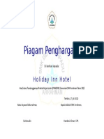 Serifikat Penghargaan Ke Hotel