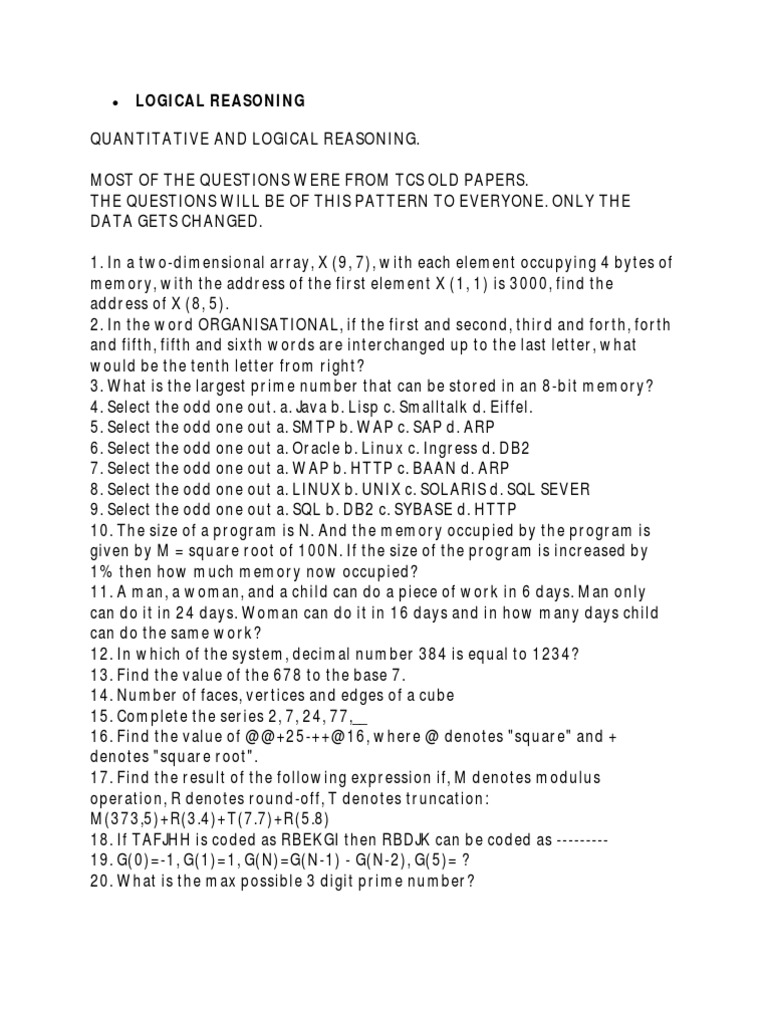 Logical Reasoning | PDF | Matrix (Mathematics) | Teaching Mathematics