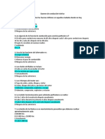 Examen de Conducción Teórico RESPUESTAS