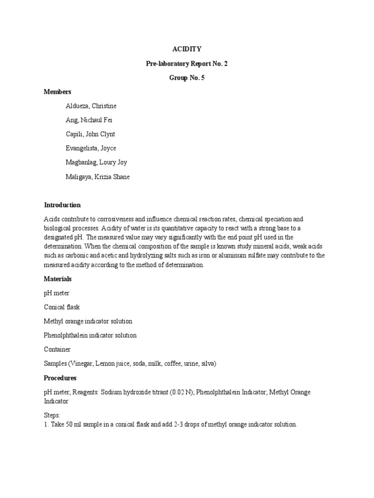 Water Acidity Measurement Techniques | PDF | Titration | Chemistry