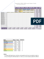 Work Schedule Template With Shifts and Labor Costs: (Company Name)