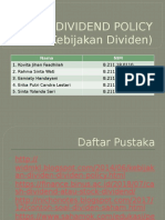 Dividend Policy (Kebijakan Dividen) KEL. 8