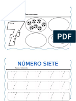 Trazos Del Número Siete para Niños de 4 Años