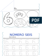 Trazos Del Número Seis para Niños de 4 Años